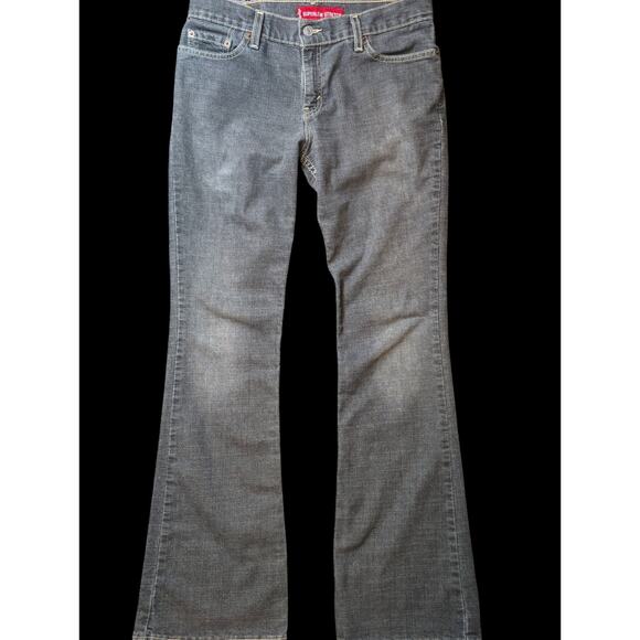 VTG Levi's 518 Size 7 Jr. Superlow Boot Cut Stretch Gray Jeans Women 31x32 - Picture 1 of 7